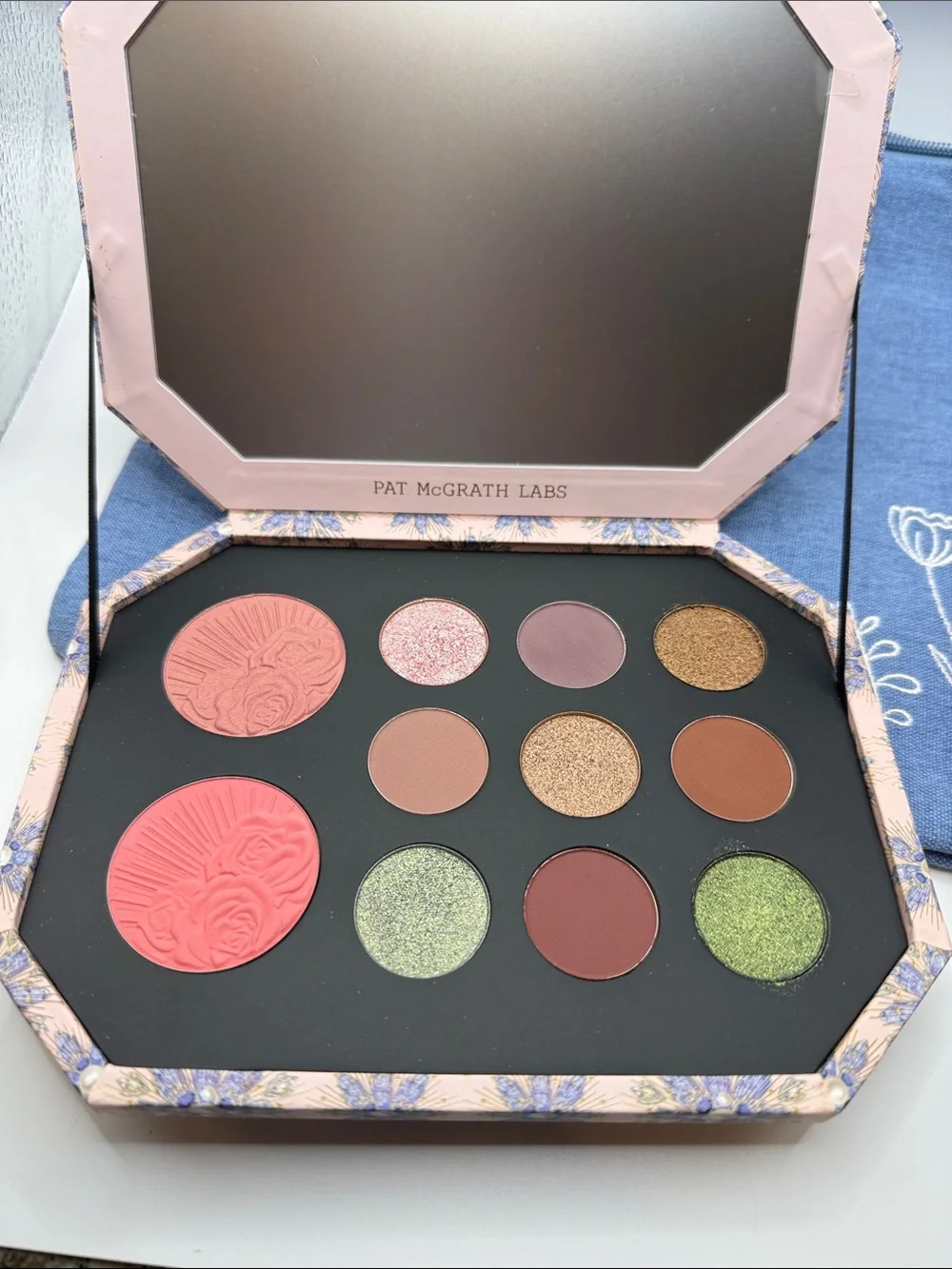 Pat McGrath Pallete and Lipstick, Lavender Eye Mask and Cosmetic Pouch Set